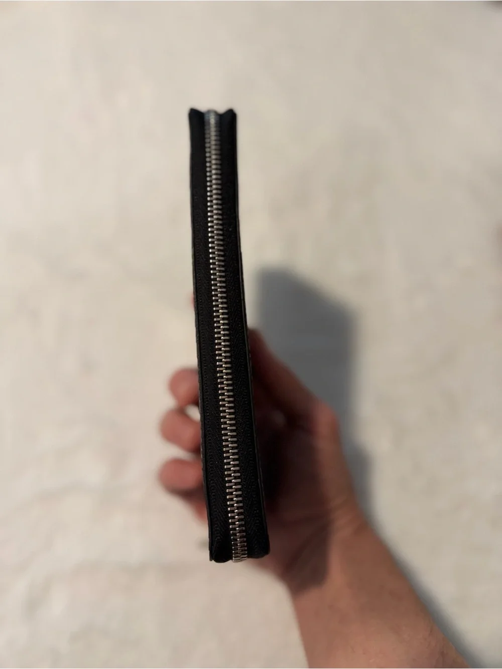 Louis Vuitton Black Damier Graphite Zip Wallet with Silver Hardware